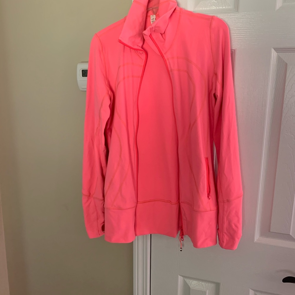 Lululemon jacket in size 8. Fluorescent orange